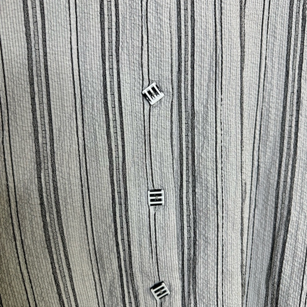 Habitat White Black Textured Striped Buttoned Blouse Size Small - Picture 6 of 8